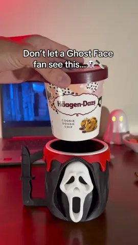 Every Ghost Face fan need this for Halloween 👻 #ghostface #scarymovie #halloween #icecreamholder 