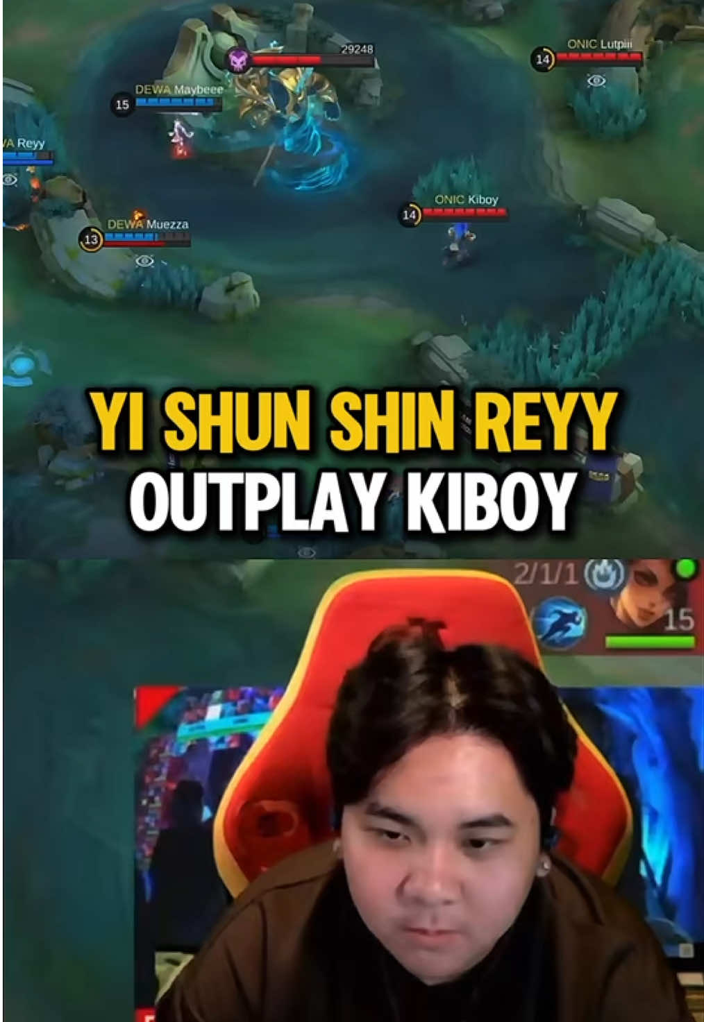 Reaksi Luke YSS Reyy outplay Kiboy  #luke #onic #9embiraMabar #TiupLilinBarengFanny #MLBBIDCreator 