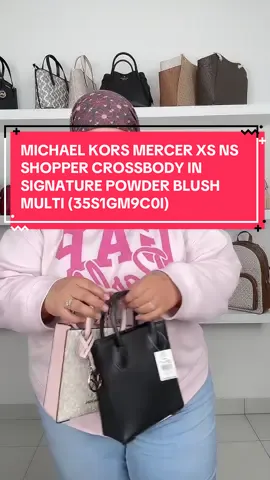 MICHAEL KORS MERCER XS NS SHOPPER CROSSBODY IN SIGNATURE POWDER BLUSH MULTI (35S1GM9C0I) RM350