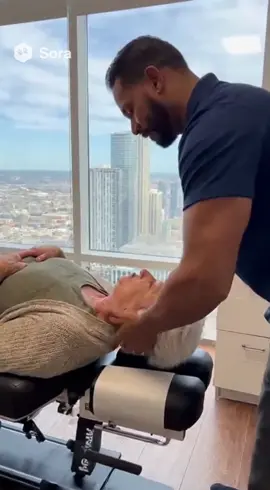 Her Life Changed After This Adjustment🥀😱 #chiropractor #ai #sora #oldlady #office 