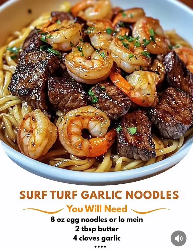 Beef and shrimp surf and turf