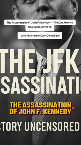 The Assassination of John F. Kennedy — The Day America Changed Forever 🇺🇸  Lone Gunman or Dark Conspiracy? JFK assassination, John F. Kennedy, Lee Harvey Oswald, Jack Ruby, Dallas 1963, Warren Commission, conspiracy, Cold War, presidential history, History Uncensored 66 #HistoryUncensored66  #JFKAssassination  #ConspiracyHistory  #ColdWarEra  #AmericanHistory 