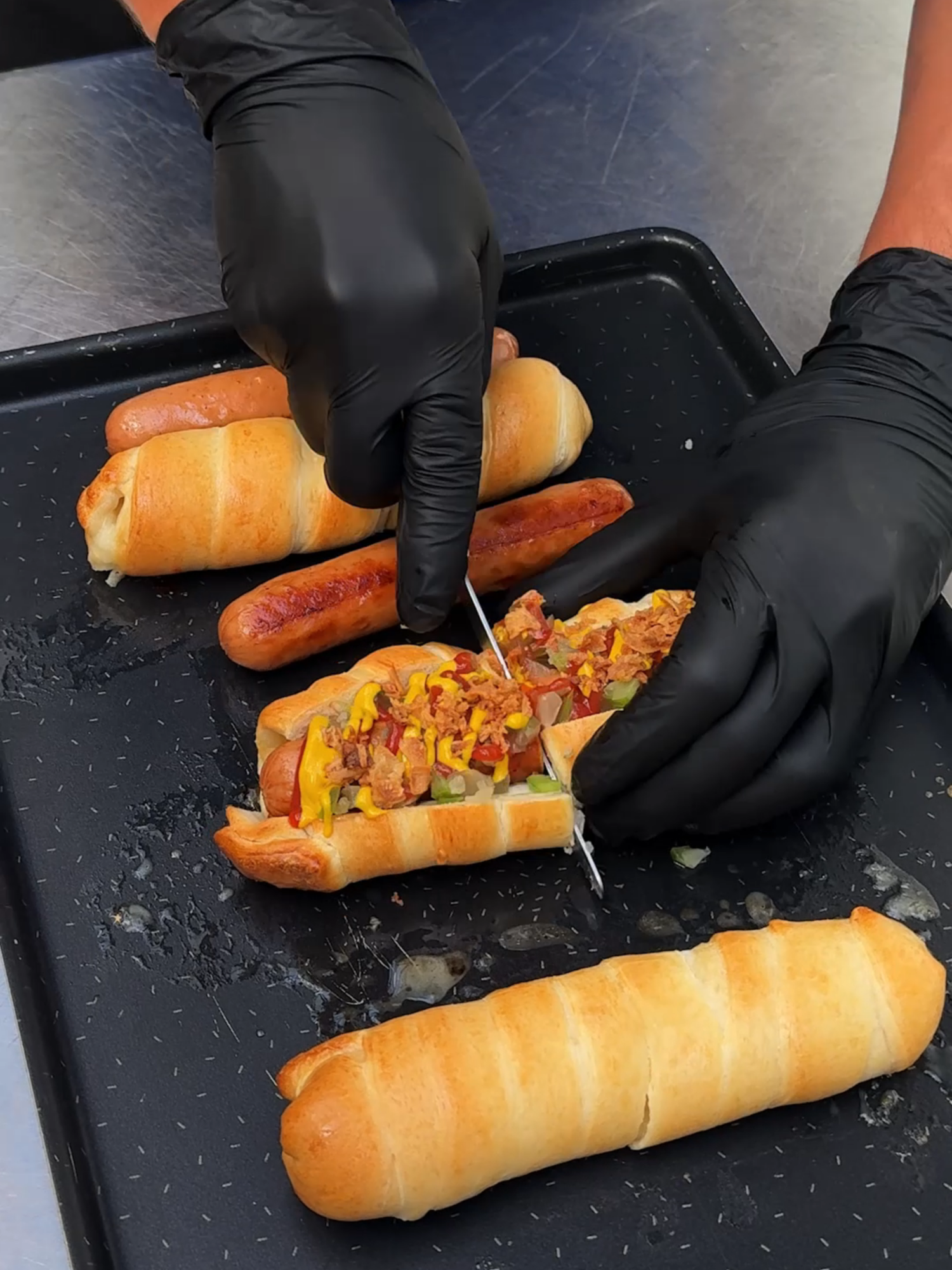 Mozzarella Stick Hot Dog! Hot dog’s cheesy sidekick 🧀✨ #fyp#usa🇺🇸#mozzarella#hotdog