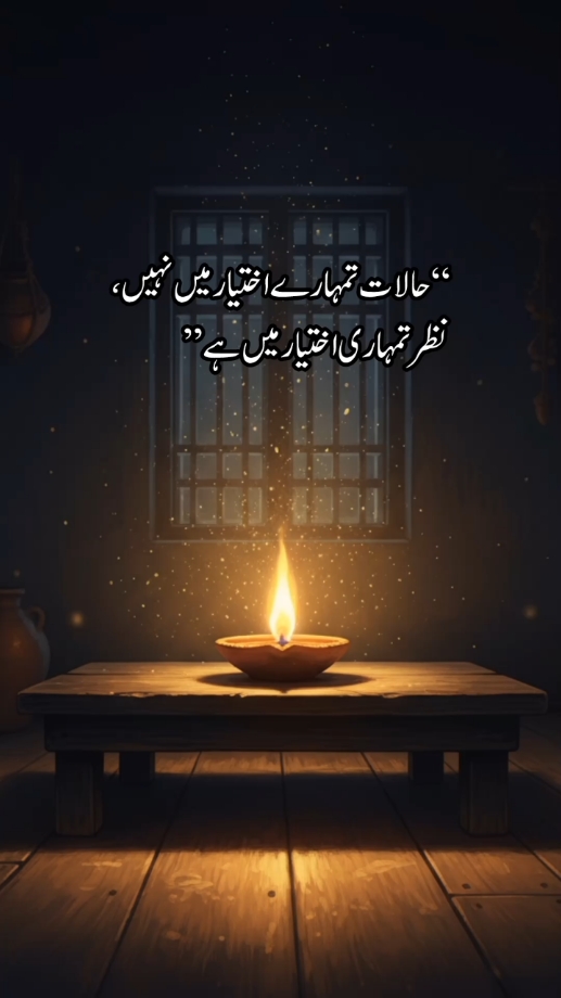حالات بدلنا تمہارے بس میں نہیں، لیکن انہیں دیکھنے کا زاویہ ہمیشہ تمہارے اختیار میں ہے۔