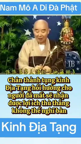 Chân thành tụng kinh Địa Tạng hồi hướng cho người đã mất, người đã khuất sẽ nhận được lợi ích thù thắng không thể nghĩ bàn. Nam Mô A Di Đà Phật Nam Mô Đại Nguyện Địa Tạng Vương Bồ Tát #thanchudaibi #hoathuongtinhkhong #KinhDiaTang #NamMoADiDaPhat 