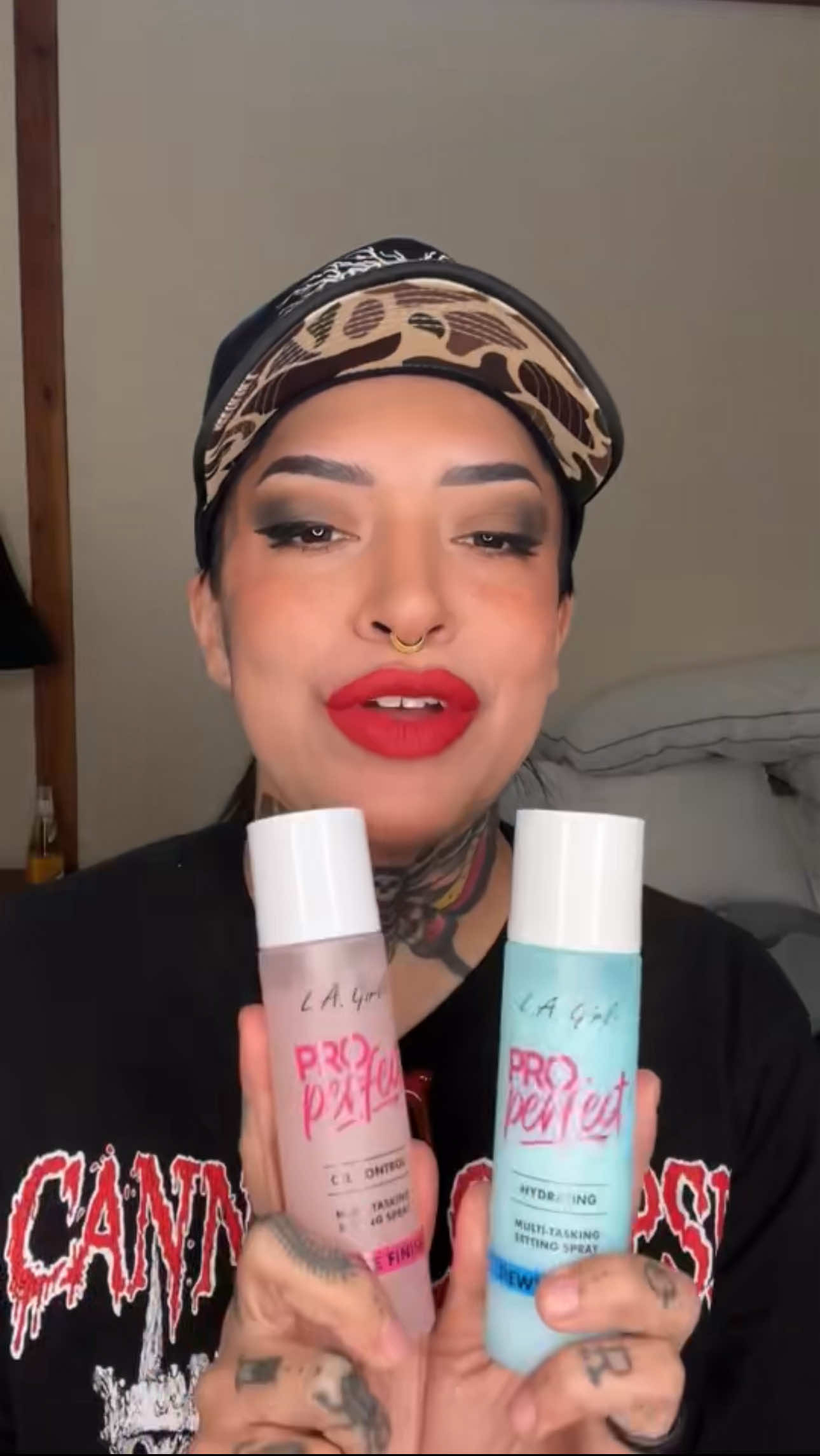 From backstage touch-ups to mainstage moments and rockstar interviews, @ninaghoulina kept her festival glam flawless with our longwear iconic festival lineup. Wearing: 💄 Lip Haze in shade Single 🪩 Brow Perfect Styling Gel ✨ PRO.conceal (in shade Highlight & shade Bronze) 💫 Brightening Loose Powder in shade Translucent 🔒 PRO Perfect Setting Spray in Matte or in Dewy Festival glam. Longwear makeup. Mainstage glow. Nina Pool approved. #lagirlcosmetics #ninapool #festivalmakeup 