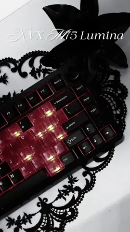 . ⊹ 🦇. ݁ ˖ ♱ . ݁ unboxing the XVX M75 Lumina Keybaord!                                                                    this keybaord is so stunning i fell in love it instantly!! 🖤🗝️.                                                                                        thank you to @XVX.TH for sending me this beautiful keybaord! #keybaord #fyp #gothic #darksetup #xvxkeyboard 
