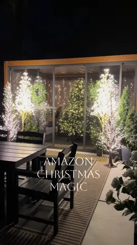 Here is the link to shop- just type into your browser - https://urlgeni.us/amzn/christmaspergola Create a magical Christmas wonderland (inside or out) with lighted Christmas trees of different designs and sizes! Add a huge red velvet bow for impact and fun! And curtain lights for extra twinkle all around! Linking everything for you in our Amazon shop! COMMENT FOR LINK! #amazonhome #christmasdecor #christmastrees #christmaslights