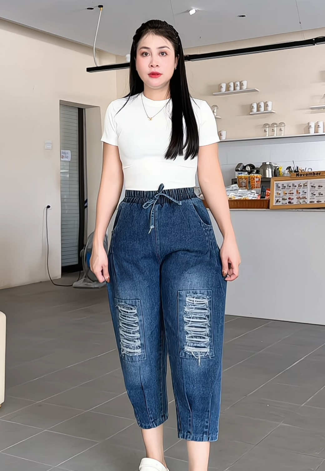 Quần jeans lửng #quanjeannu #bagyyjeans #quanlung #moonmummim 