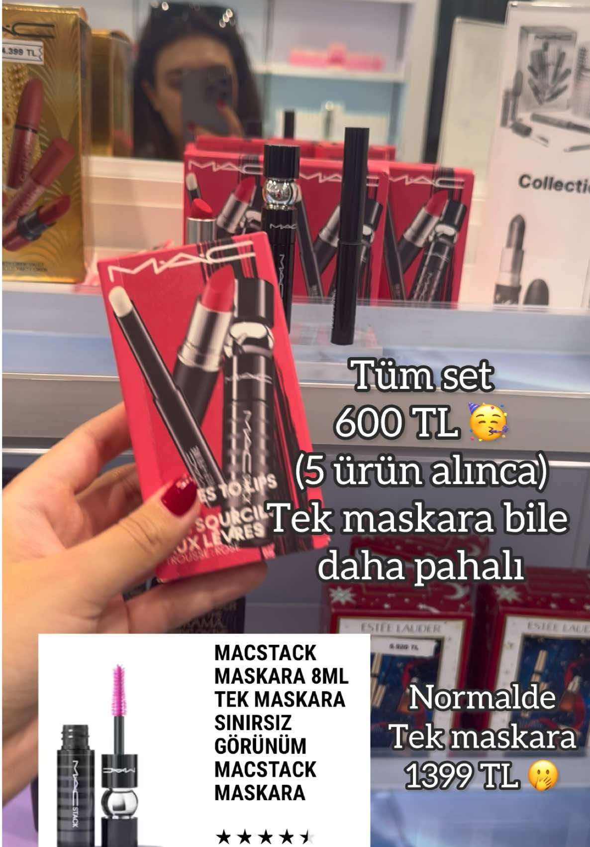 Beyza ile alışveriş sırları 🤫 Lüks kozmetik markaları burada kampanyayla birleştirince ucuz 🥳 3 ürün alınca %30 5 ürün alınca üzerinde yazan fiyatlardan %40 daha düşüyor Son gün 19 Ekim  Mac maskara ruj set 600 TL'ye düşüyor 🙈 daha ne olsun Mağaza ismi -> The Cosmetics Company Store Şubeleri -> Viaport Asya AVM (Pendik), İstanbul Optimum Premium AVM (Ataşehir), Venezia Mega Outlet AVM (Gaziosmanpaşa) Diğer illerde şubesi var mı bilmiyorum siz biliyorsanız yazın 🫶🏻 Marka verdiğimden Reklam Ucuz diye paylaştım  #indirim #mac #makyaj