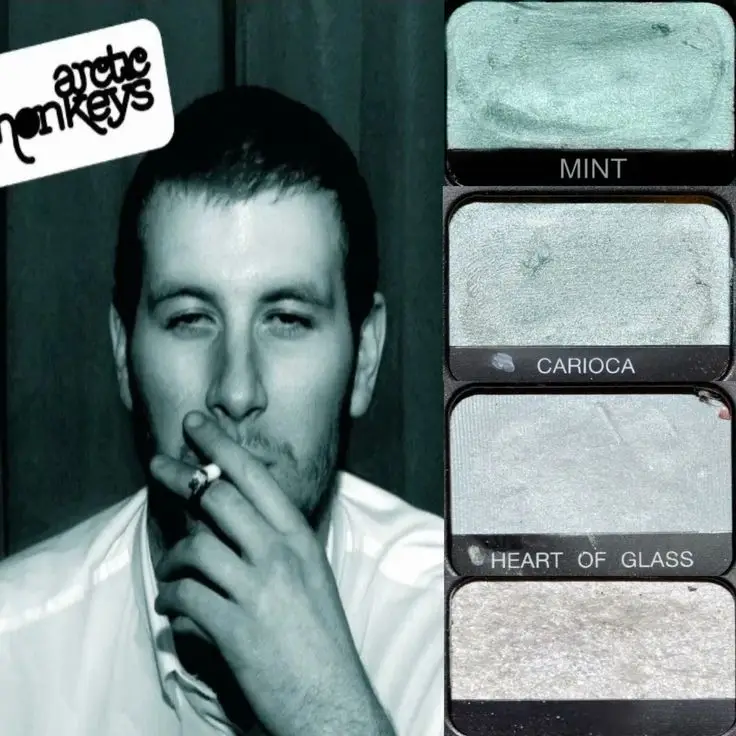 arctic monkeys/tlsp albums as eyeshadow pallets! #arcticmonkeys #thelastshadowpuppets #alexturner #fyp #viral i stole this from pinterest so i am deeply sorry if they are yours xx