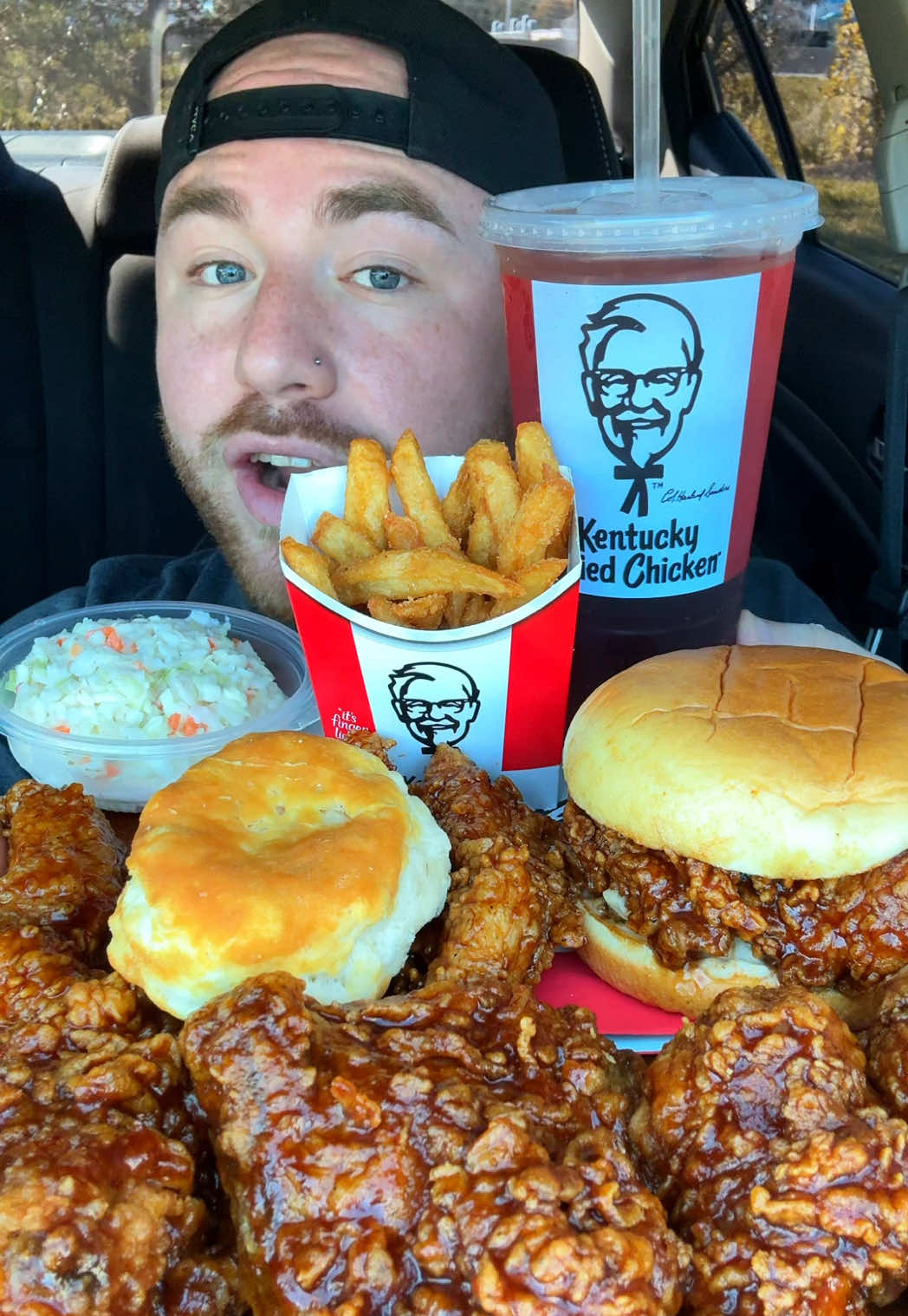 KFC Honey BBQ 🍗 #kfc #mukbangeatingshow #Foodie #fypシ #viral 