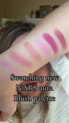 Here are swatches of the new @NARS Cosmetics blush palette for those interested! This is such a fun color story and I’m not disappointed. #holidaymakeup #newmakeuprelease #blushswatches #narsblush #newmakeupproduct 