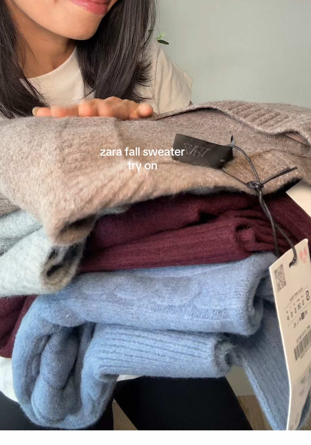 Recent Zara fall sweaters 🫶🏼 I’m obsessed with the first one. The neck is just SO good and can be styled multiple ways. And the last one is my favorite color I’ve added.  #zarafallhaul #zaratryon #zarafinds #zarasweaters #zarahaul 