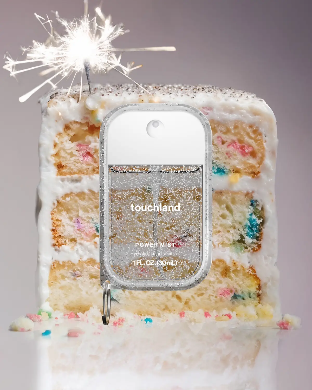 Confetti Cake Hand Sanitizer Mist is sugary & joyful 🎂 Bright rainbow sprinkles blend with smooth vanilla bean and airy cake, turning everyday moments into a playful celebration. Available now only at @Amazon  #touchland #amazon #bagcharm 