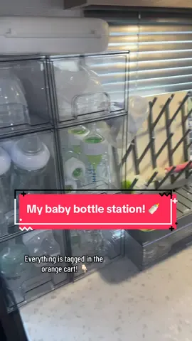 Trust me you want a bottle station!😍🍼 Everything I used is tagged in the orange cart from TikTok shop! 🛒 #babybottlestation #babyorganization #babyhacks #organizedhome #organization @VTOPMART-TT 