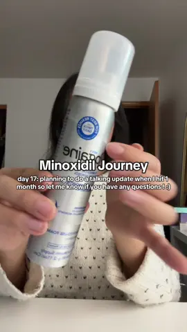 minoxidil journey day 17: I’ve gotten so many questions about how I use minoxidil and about my journey and I try my best to reply back to everyone :) If you have any questions for me, please don’t hesitate to ask! #minoxidil #thinhair #hairloss #hairlossjourney #hairlosstreatment 
