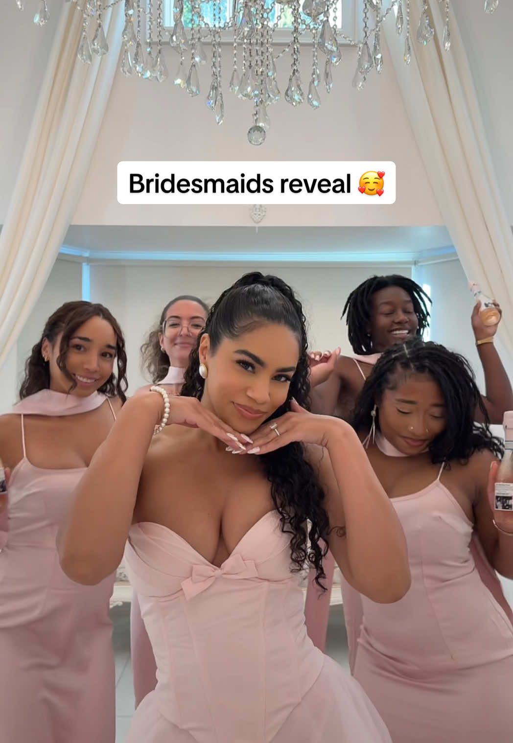 Bridesmaids + MOH reveal 💕 click link in bio to reserve your seat at the wedding! 💒 #wedding #bridesmaids #girls 