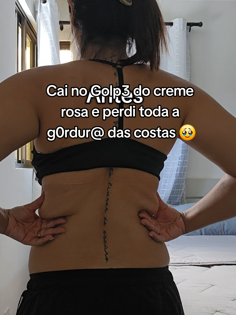 Você já testou o creme rosa nas costas?  usei e agora não quero parar mais  #flacidez #cremerosa #creme #gordura #costas 
