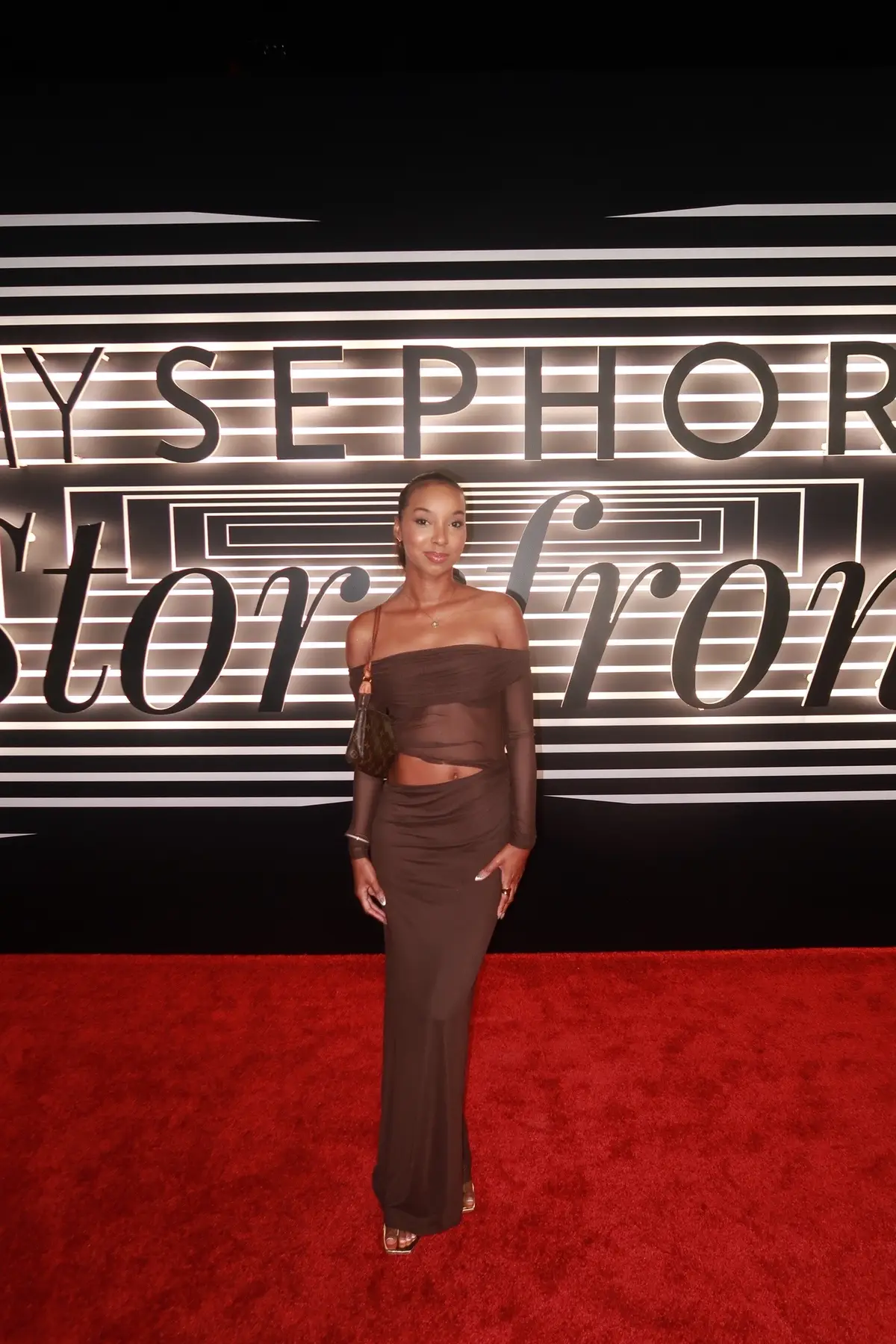 night out w @sephora wearing @PEPPERMAYO 🤎 #peppermayo #sephora #mysephorastorefront 