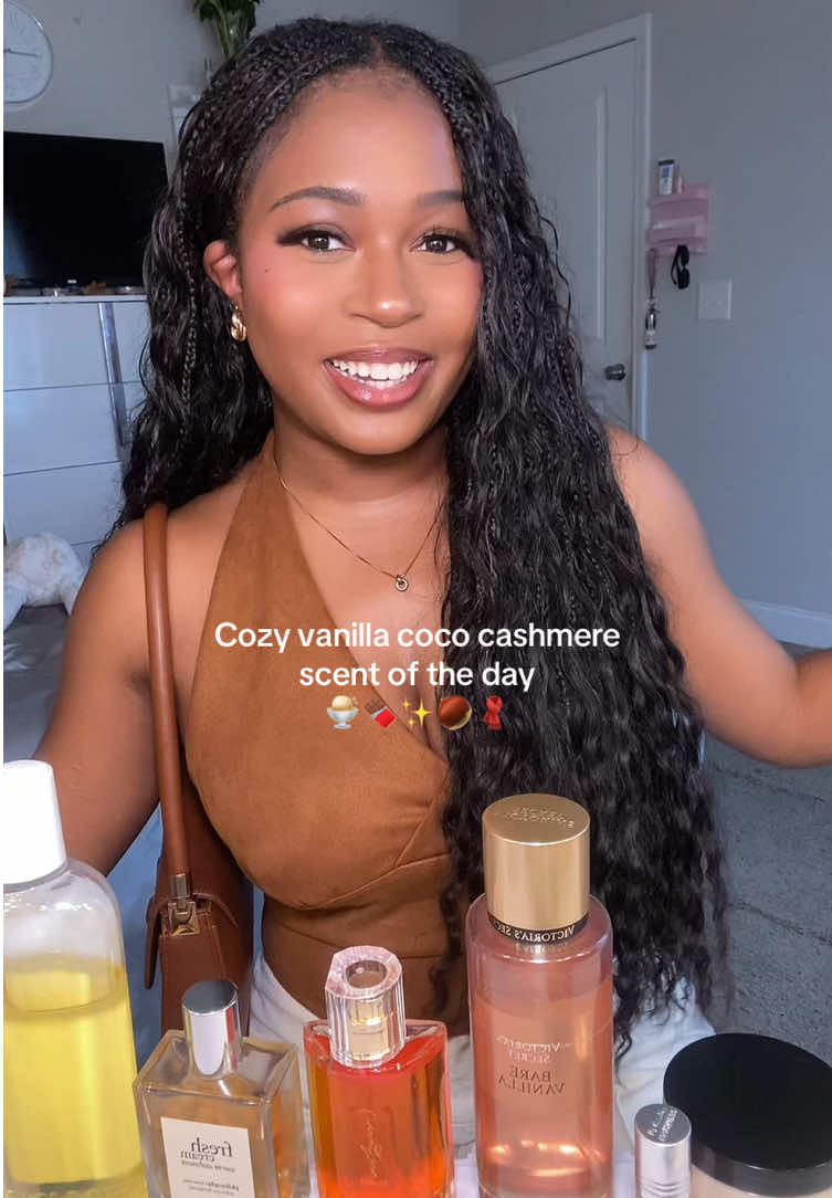 Vanilla SOTD combo🤭🍨🤎🍫✨ probably one of my top 3 favorite combos i definitely recommend i had people telling me i smelled good all day🤭 @philosophy  #vanilla #fragrance #grwm #fall #scentoftheday 