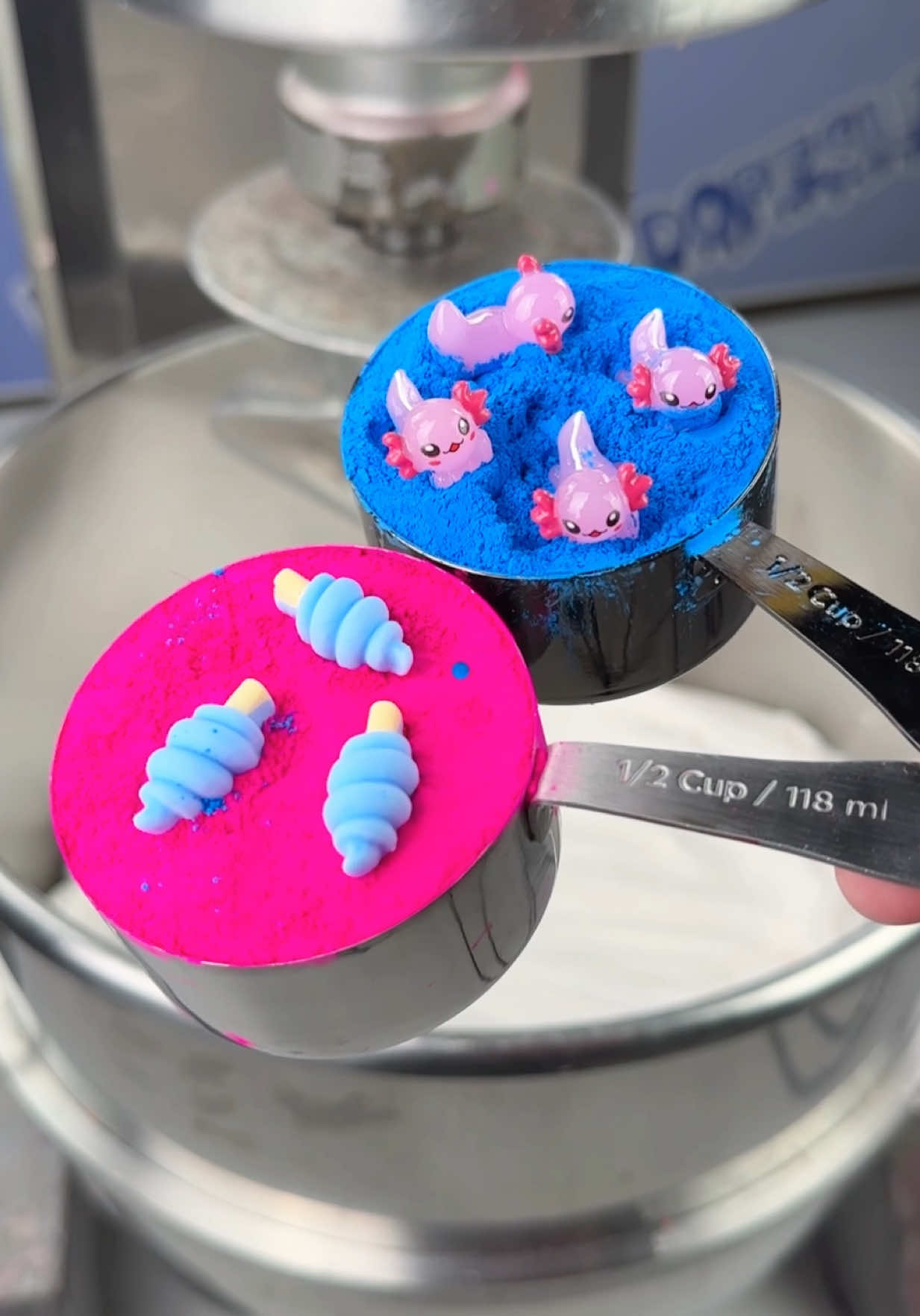 cotton candy axolotl💕 — NEW neon pink + blue memoryDOUGH slime😍 axolotl & cotton candy lovers- this is the perfect slime for you🤩 the sweet cotton candy scent is so good!! — 💙watch out for this slime on our next restock, announcing soon! — #cottoncandy #axolotl #neon #dopeslimes #tutorial 