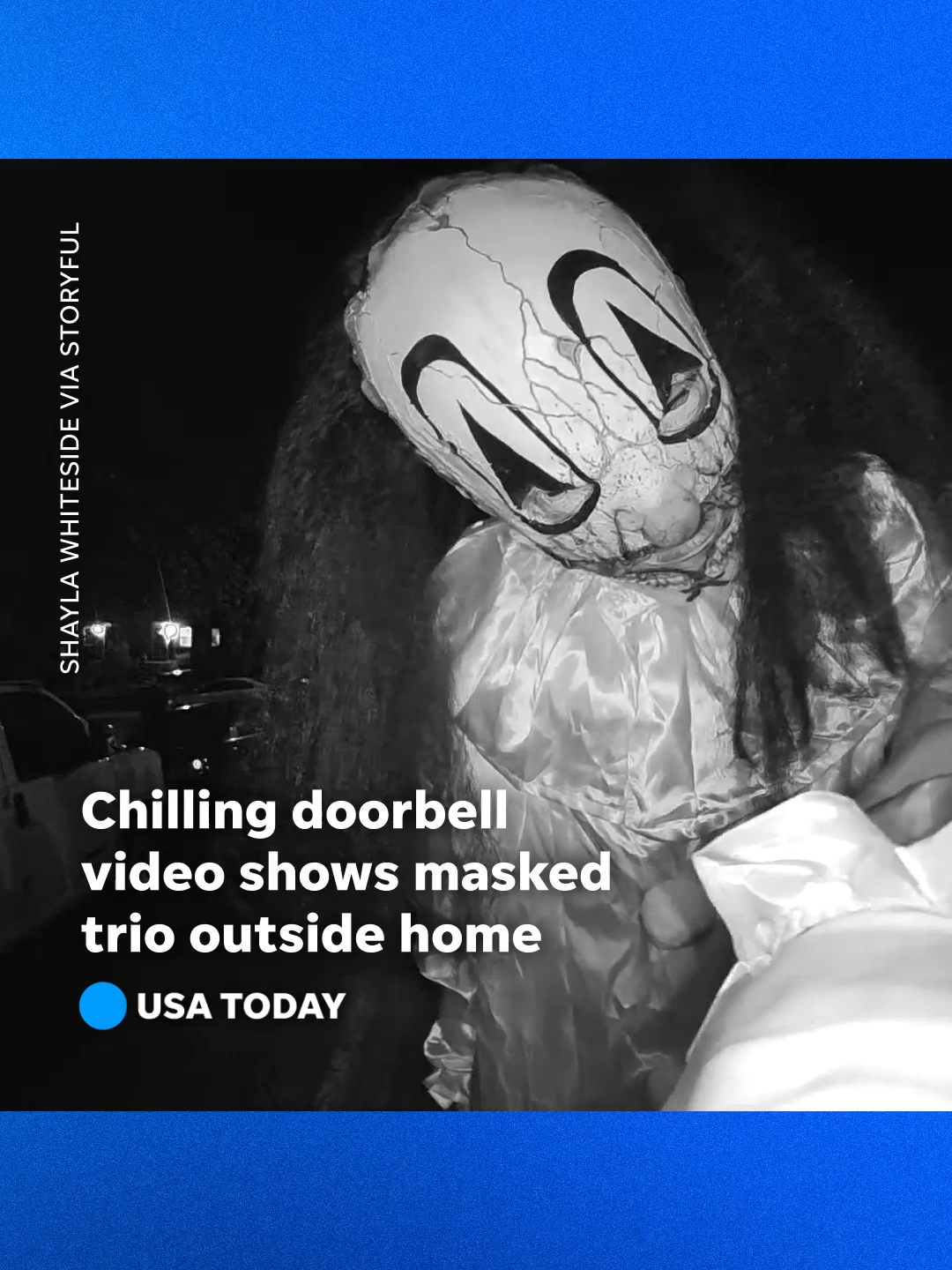 Disturbing video shows a trio dressed in #Halloween costumes trying to break into a #Virginia home. 
