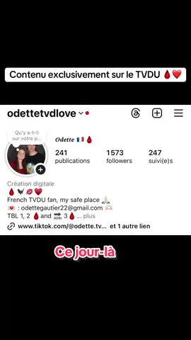 Déjà 1 an que j’ai créé mon Instagram sur le TVDU 🩸 Merci à tous ceux qui se sont abonnés 🩸🫶🏻 #instagram #tvd #tvdu #tvdcontent #cejourlà  