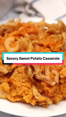 This savory sweet potato casserole is all about creamy potatoes, bold seasonings, and a golden onion topping 🍠🧅 It’s simple to make, easy to prep ahead, and a hit at any fall gathering! 🍂 ✨ Visit the link in my bio for the full recipe! #sweetpotatocasserole #savorysweetpotatoes #thanksgivingsides #easythanksgivingrecipes 