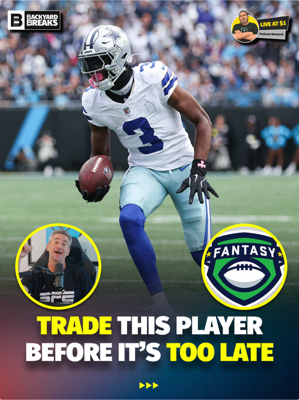 The nose is officially OUT on George Pickens 😳 Trade him NOW before it’s too late 🤝 This episode from the live at a dollar podcast hosted by Krantz  is live right now on ALL streaming platforms and on the Backyard Breaks YouTube 💻🎧🔊 #NFL #Fantasy #FantasyFootball #NFLNews 