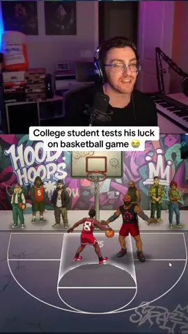College student tests his luck on basketball game #streaming #kickstreaming 