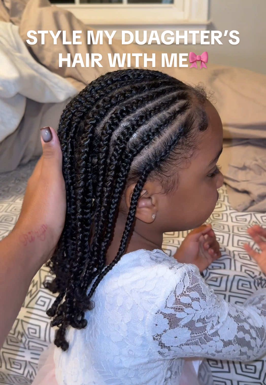 I told myself I’d never do my daughter’s hair on a school night… but here we are 😭 Her hair HAD to get done! I skipped the beads this time because I wanted to show off her natural curls at the ends 🥹💖 What do y’all think? Do all kids hairstyles need accessories, or is simple just as stunning? ✨  @Africa’s Best Haircare @The Doux Hair Care @Unbrush  #toddlerhair #toddlerhairstyles #toddlerhairtutorials #washday #toddlertok 