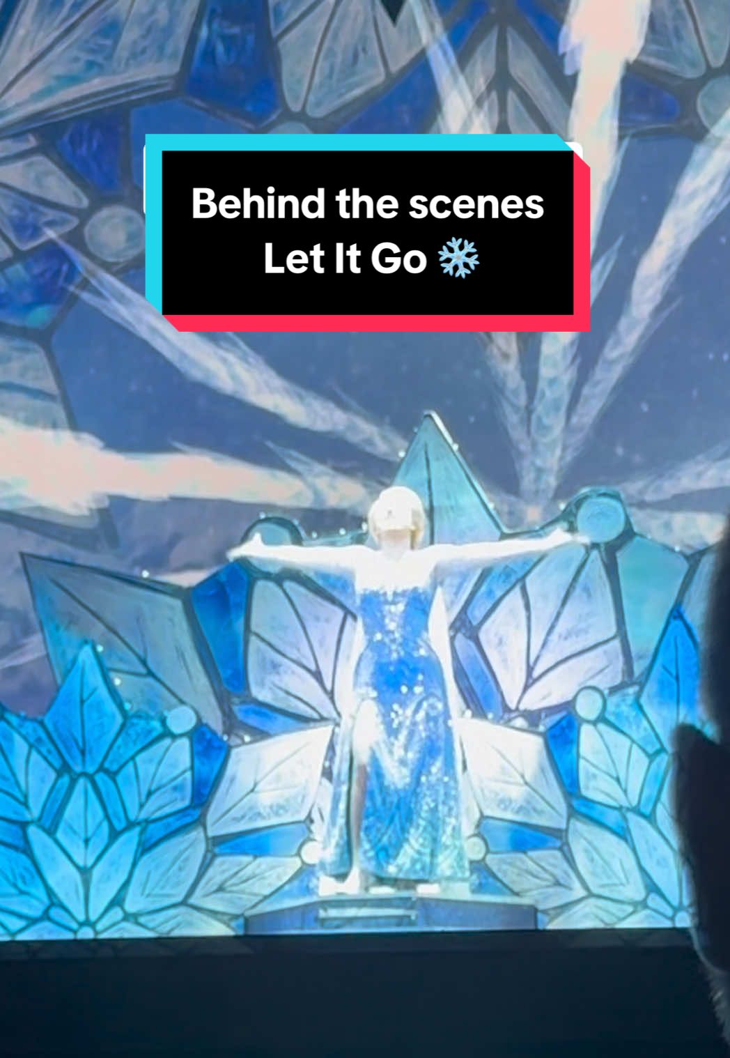 I’ve been feeling nostalgic for my Elsa days… so I’m spilling the (frozen) tea on this iconic moment. It takes a village! ❄️🧊 #quickchange #musicaltheatre #letitgo #behindthescenes #frozenthemusical 