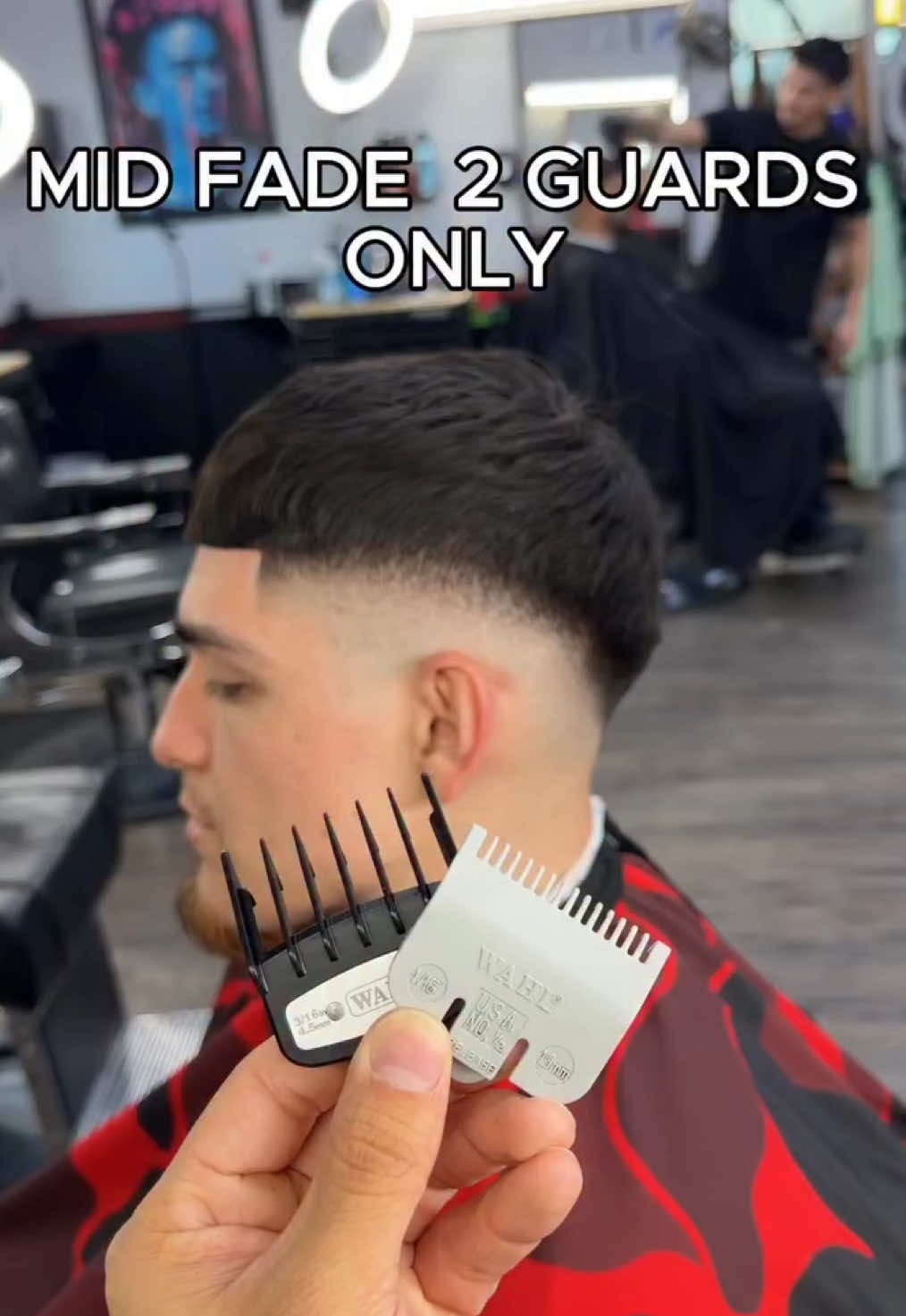 MID FADE TUTORIAL 💈 2 GUARDS ONLY 🔥 STEP BY STEP 📚 ASMR SOUNDS ✨  Barber 💈 @marcfades #barberia #fyp #asmr #haircut #tutorial 