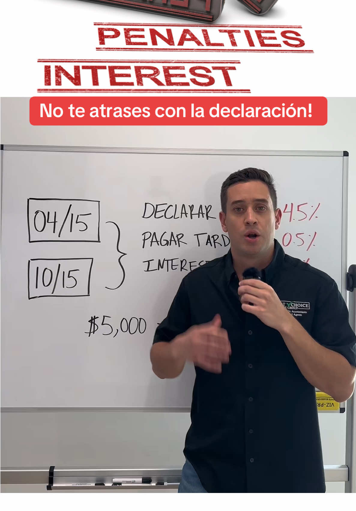 Aquí te explico lo qué pasa si presentas tu declaración de impuestos tarde.  No lo dejes para último minuto, ya que las penalidades y intereses son bastante grandes! #taxes #tax #deuda #creatorsearchinsights #fyp 