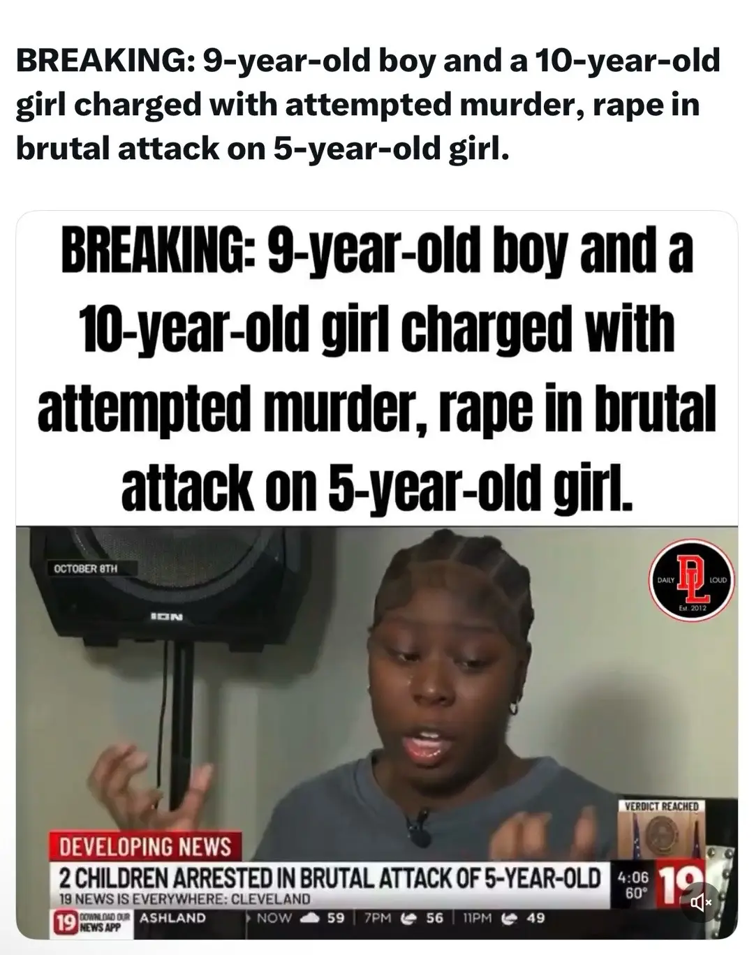 In Cleveland, authorities have charged a 9-year-old boy and a 10-year-old girl with attempted murder, rape, kidnapping, and assault after a shocking and brutal attack on a 5-year-old girl. Prosecutors say the young victim was found with severe injuries and remains under medical and psychological care. The case has stunned the nation, raising deep questions about juvenile crime, accountability, and how such violence could unfold among children so young. #ClevelandCrime #BreakingNews #JusticeForTheInnocent #ChildCrimeShock #NationInShock