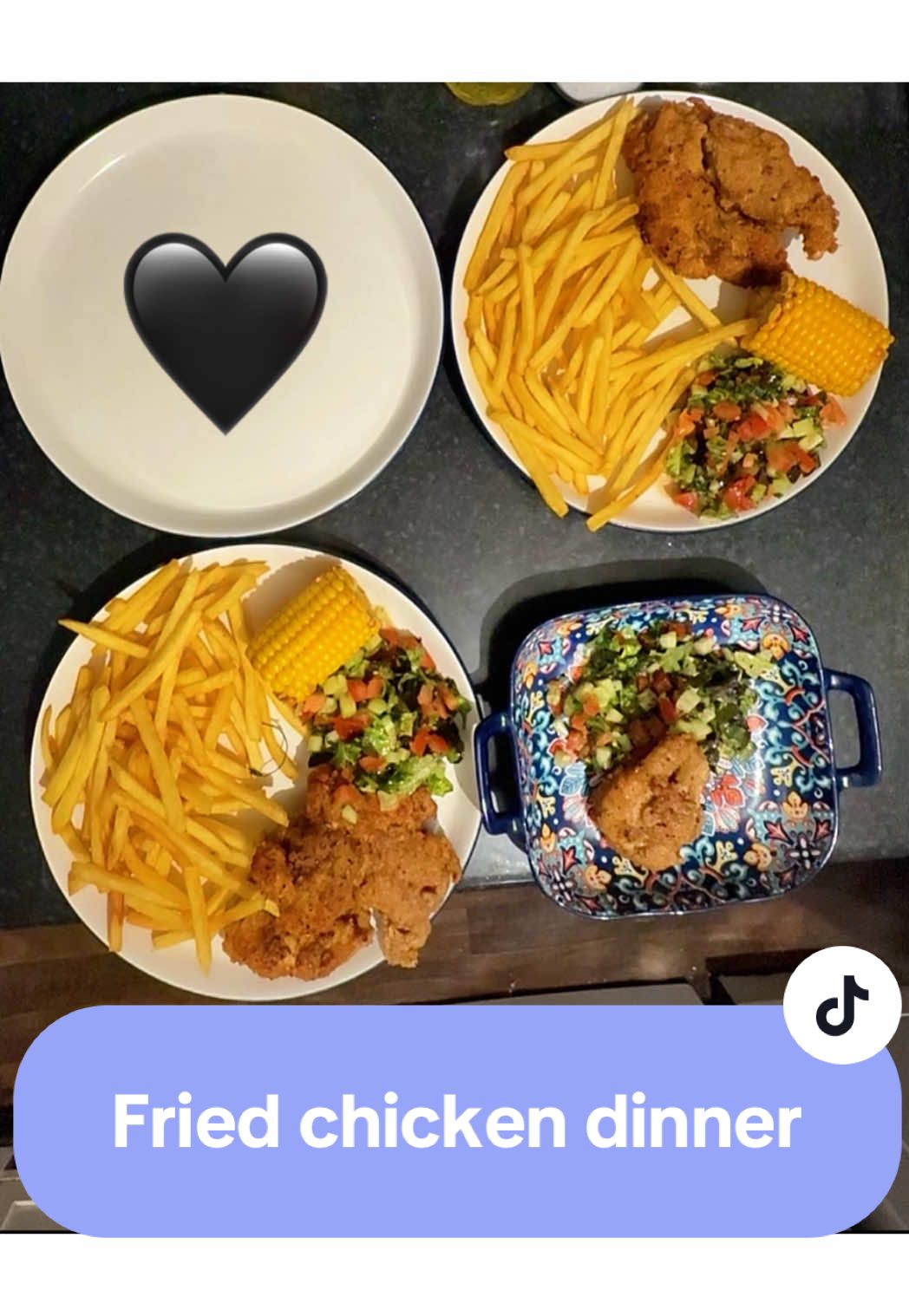 Homemade southern fried chicken for dinner for our heartbroken & grieving family of FOUR 🖤 #dinner #familydinner #homemadefood #homemademeals #friedchicken 