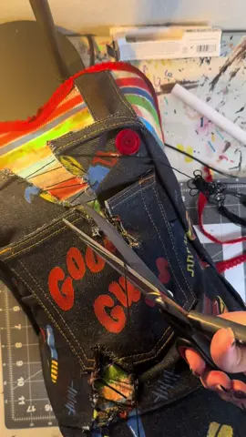 The making of my Chucky Corset! Available for purchase on my ETSY page! https://arielsartsstudio.etsy.com #horror #horrortok #chucky #halloween #halloweencostume 