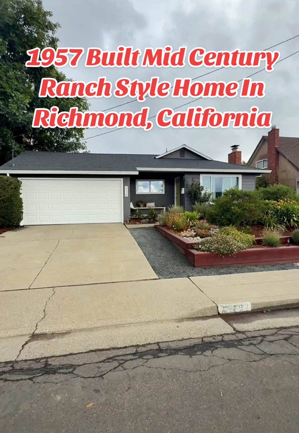 1957 Mid Century Ranch Style Home In The May Valley Neighborhood Of Richmond, California With A Mature Backyard #richmondca #mayvalley #midcentury #maturegarden #eastbayareatiktok 