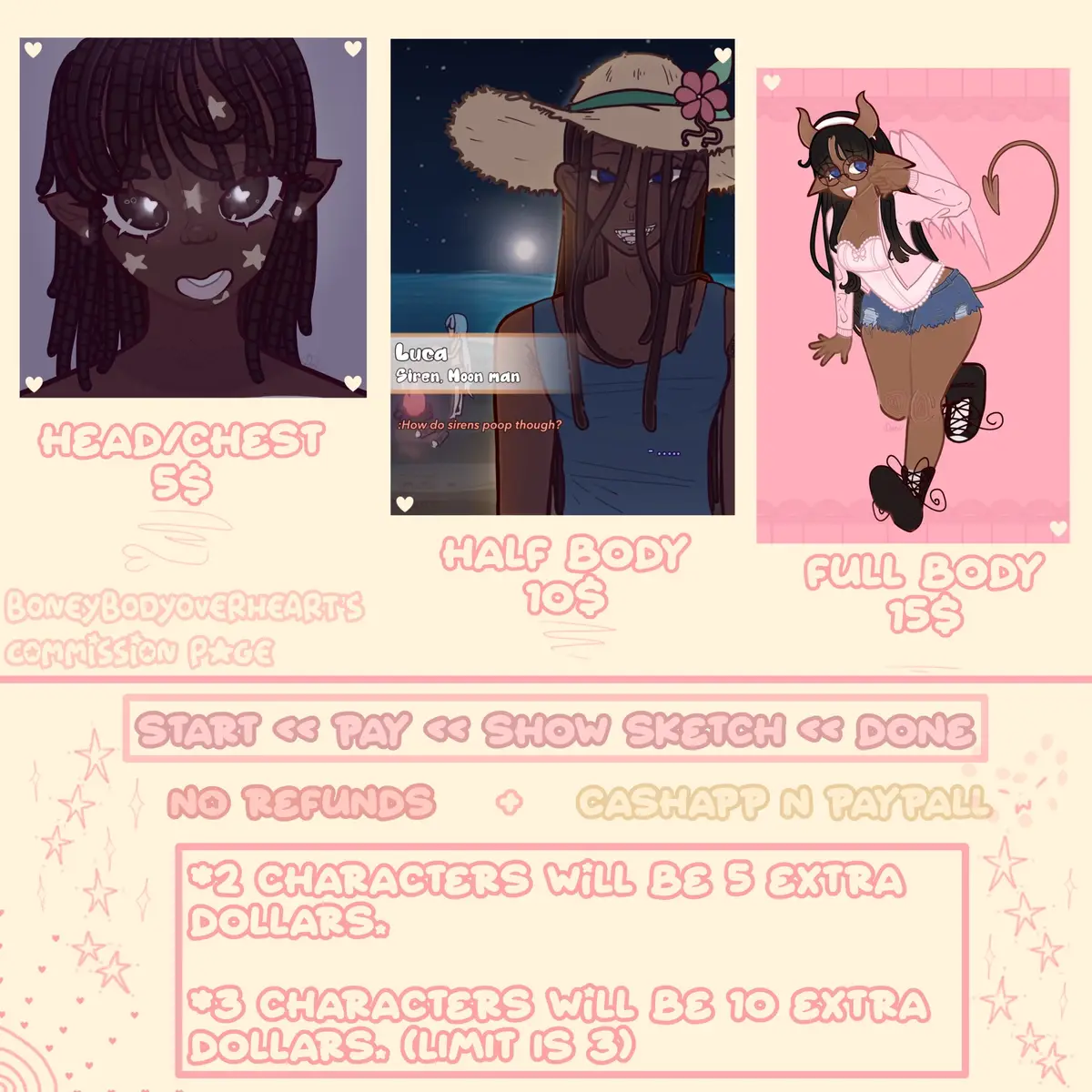 My cheap commissions! Just comment then dm me if you’re interested!   ☆  #cheapcommissions #art #digitalart #artist  #artcommissions  