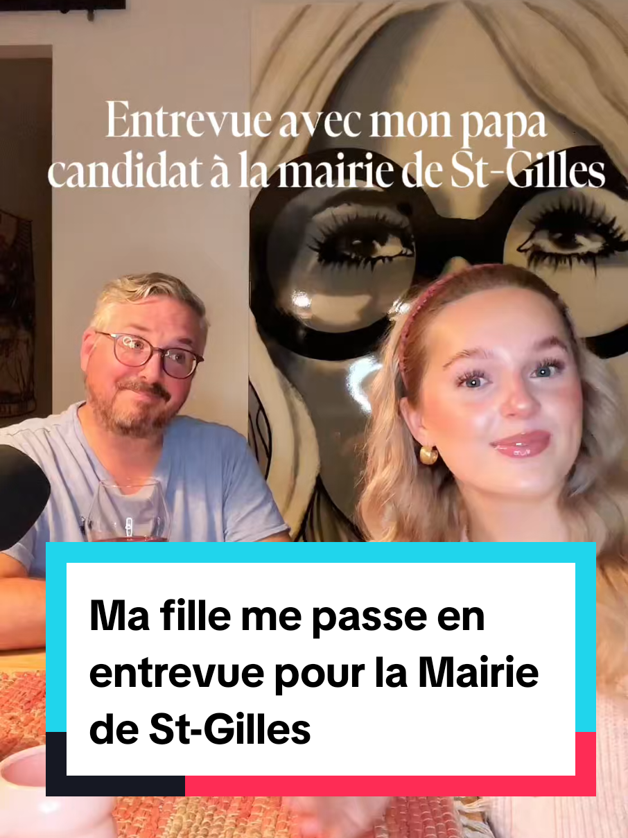 Ma fille a eu la belle initiative de me passer en entrevue pour la Mairie de St-Gilles ❤️ Merci ma chérie je t'adore 🥇 #EnsembleSaintGilles  #stgilles #Municipales2025 #Stgilles #CharlesRenaud 