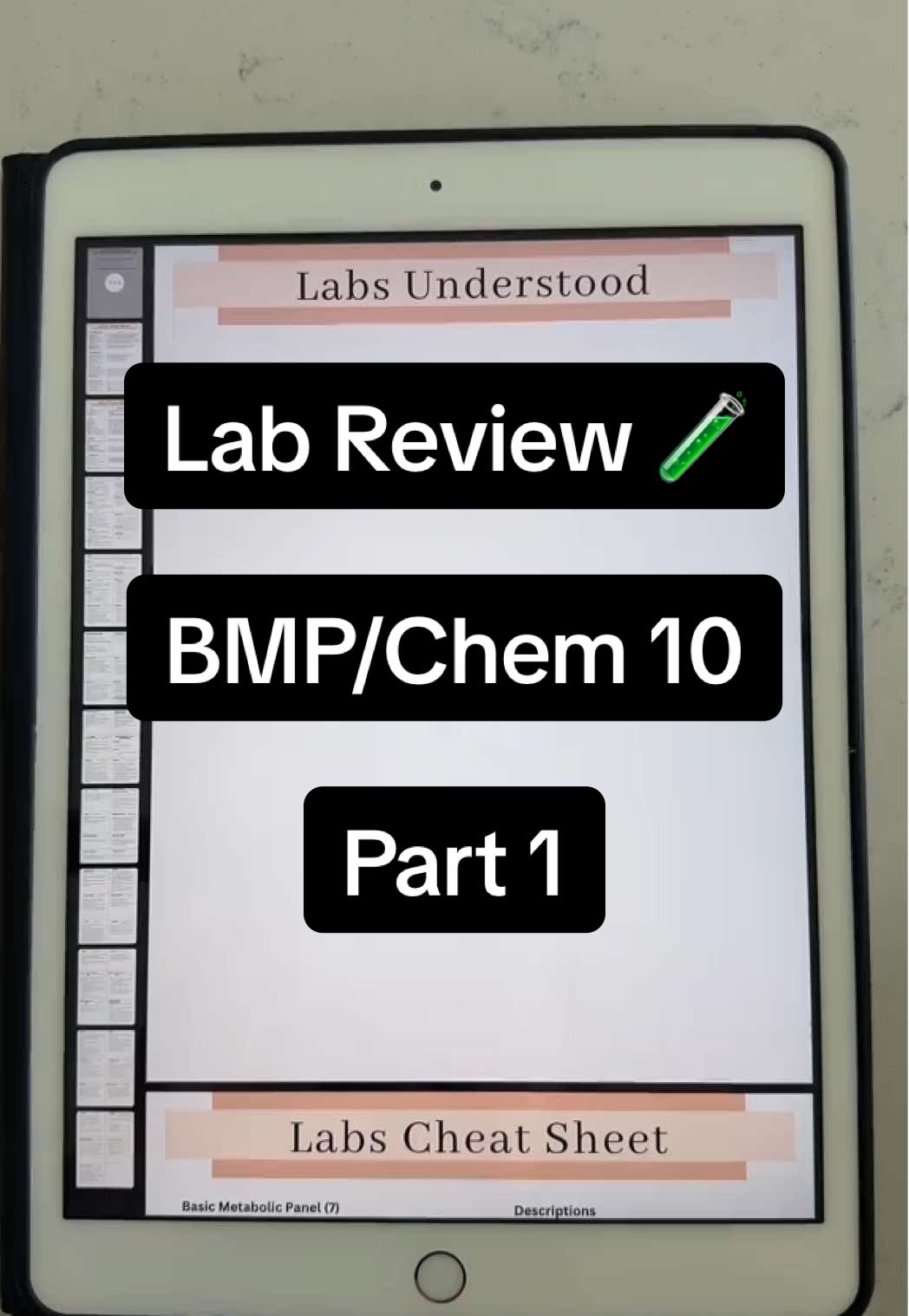 Nursing labs made easy. I always struggled with memorizing labs during clinical and desired an easy study guide to help me actually understand the lab and what to monitor. So I created the labs understood study guide! Includes a two page cheat sheet that you can easily glance at during clinical, lecture, or as a bedside nurse. Also includes in depth and easy to understand descriptions of each labs, signs and symptoms, and causes. Study smarter not harder in nursing school and grab yours today #nursingstudent  #nursingschool #nursingschoolhacks #nursingclinicals #creatorsearchinsights 
