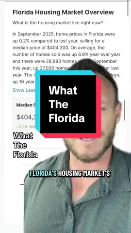 What the Florida, housing data for September 2025 #housingmarket #florida #wtf #realestate #greenscreen 