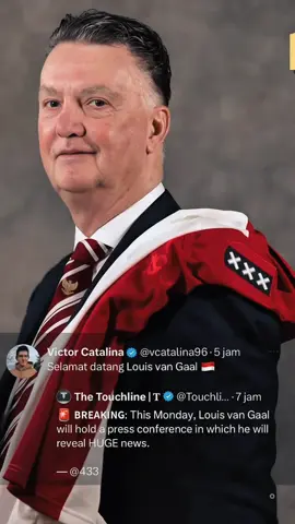 Sebuah laporan dari media olahraga 433 menyebutkan bahwa pelatih legendaris asal Belanda, Louis van Gaal, akan mengadakan konferensi pers untuk sebuah pengumuman besar. Spekulasi yang beredar mengaitkan pengumuman tersebut dengan posisinya sebagai pelatih baru Timnas Indonesia. Dugaan ini diperkuat oleh cuitan seorang jurnalis Jerman, Victor Catalina, yang menyambut kedatangan Louis van Gaal. Masa belanda lagi aja😩 #pelatihtimnas #louisvangaal #timnasindonesia #fypage #fyppppppppppppppppppppppp 