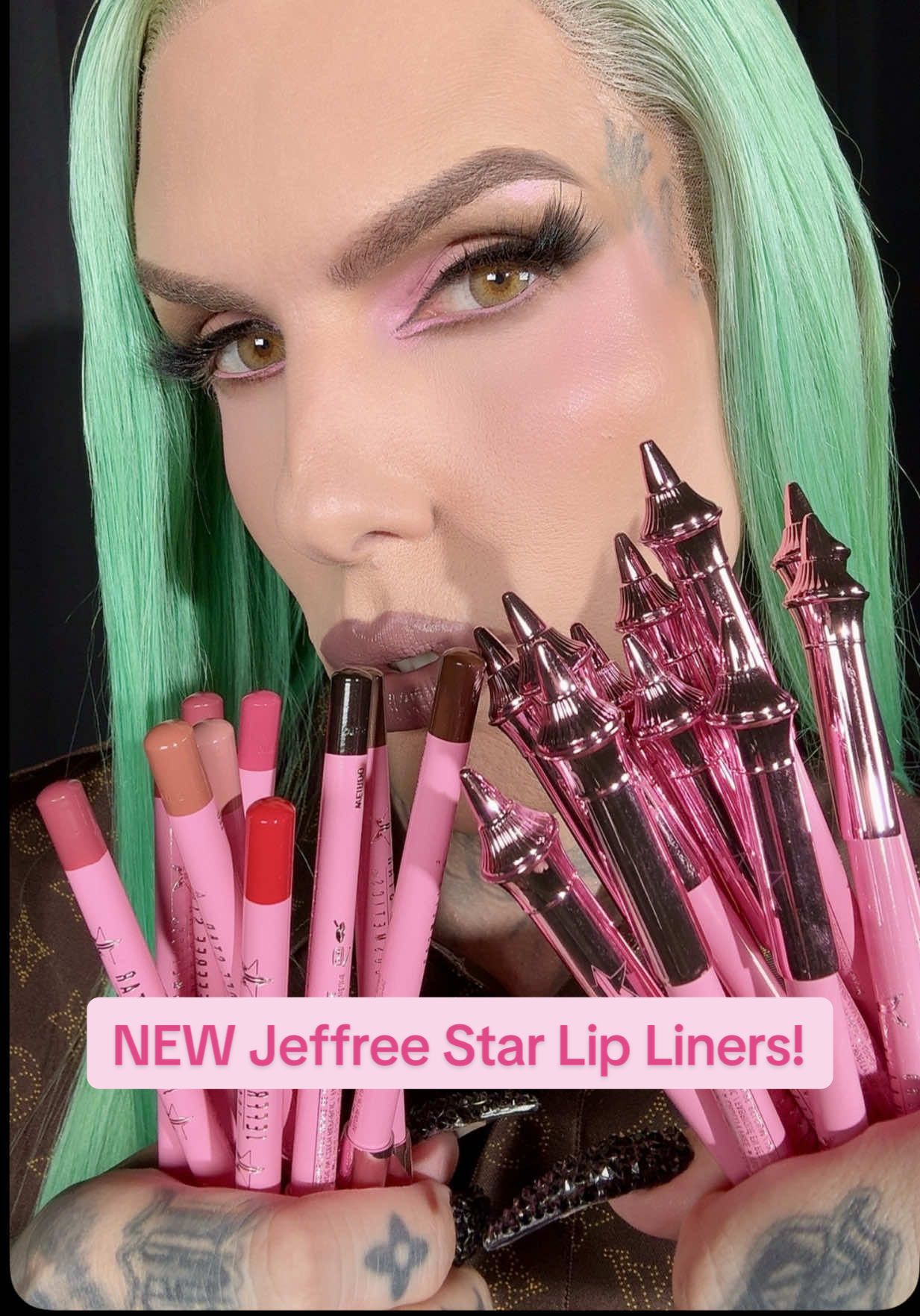 Hi NEW SHADES, How Are Ya? 💥 Our bestselling Velour Lip Liner lineup just got bigger... and bolder! Meet 12 NEW shades ranging from beautiful nudes to bold reds, iconic pinks, and deep vampy tones💄💋 ✔️ Superior Comfort.  ✔️ Effortless Application. ✔️ Satin-Matte Finish.  Shop all 24 shades online, in-store & on the TikTok Shop! ⁠ #jeffreestar #jeffreestarcosmetics #lipliner #lipstick #velourlipliner 