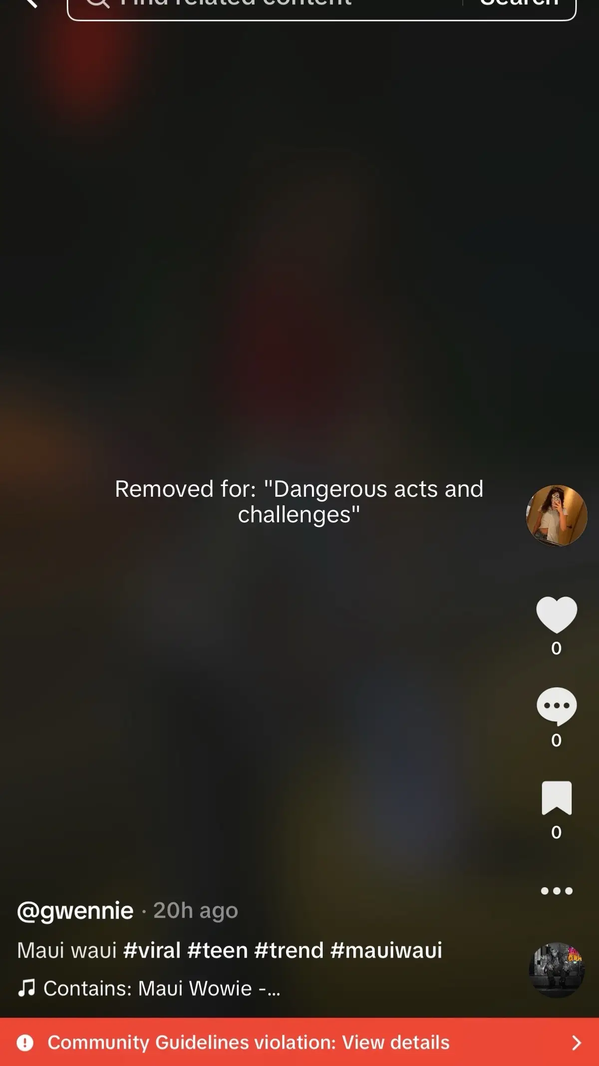 All I was doing was a trend many other people are doing and now I can’t post the video and I have an account strike