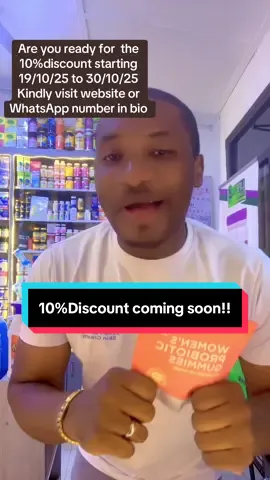 Women probiotic gummies is back but this time with great discount starting 19th October to 30th October 2025 while stock last…. Kindly visit website or WhatsApp number in bio#probiotic #health#gummies #beauty #infection