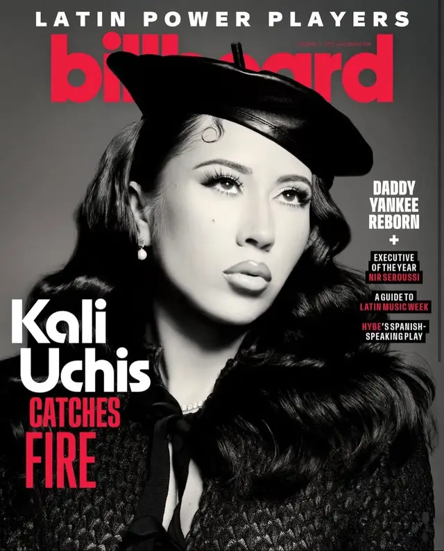 La hermana ate this shoot up!  Can’t get over it also my first lil cover for Latin billboard. 🩷 @Kali Uchis  mua: @alecksg hair : me 🫦  #kaliuchis #latinbillboards #billboard what yall think? 