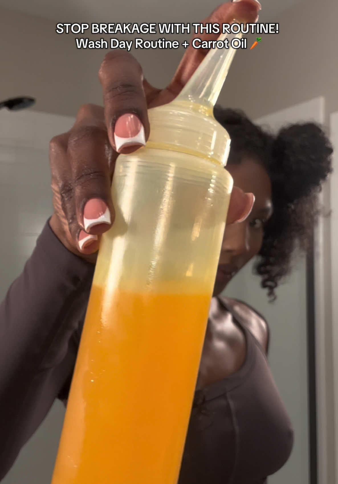 Stop breakage with THIS routine! | Wash Day Routine + Carrot Oil 🥕  Carrot Oil is rich in vitamin A (beta-carotene) + vitamin E, which nourishes the scalp and enhances hair growth! Also, high in antioxidants + anti-inflammatory properties to help soothe dry, flaky scalp. Carrot oil is high in natural emollients which locks in moisture, perfect for dry, brittle, breaking hair!  Carrot oil is also AMAZING for brightening the skin, clearing up dark spots, hyperpigmentation, + discoloration!  All you’ll need is 2 large carrots (or 3 medium carrots) + coconut oil!  STEPS: -Shred carrots  -Add 3 large scoops of coconut oil to a LOW heated pan -Add shredded carrots to warm oil -Let simmer on LOW/medium heat for 45 mins-1 hour -Stir occasionally! -Strain and store in an airtight jar!  Carrot oil can last up to TWO weeks when refrigerated!  Products Used: @keracareofficial  - KERACARE Curl Essence Moisturizing Shampoo  - KERACARE Curl Essence Moisturizing Conditioner  - KERACARE Curl Essence Moisturizing CoCo Water  - KERACARE Curl Essence Moisturizing Curling Cream  #keracare #keracareproducts #carrotoil #carrotoilbenefits    #creatorsearchinsights 