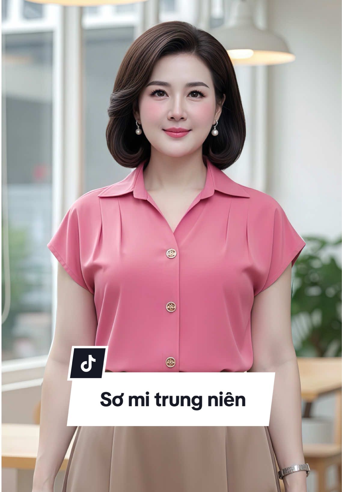 Áo sơ mi trung niên cổ trụ tay cánh dơi – size từ 45kg đến 65kg. #aosomi #aosominu #thoitrangtrungnien #xuhuong #mimimedep 
